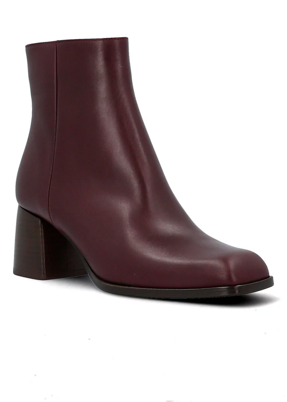 BOOTS VANILLE CUIR BORDEAUX