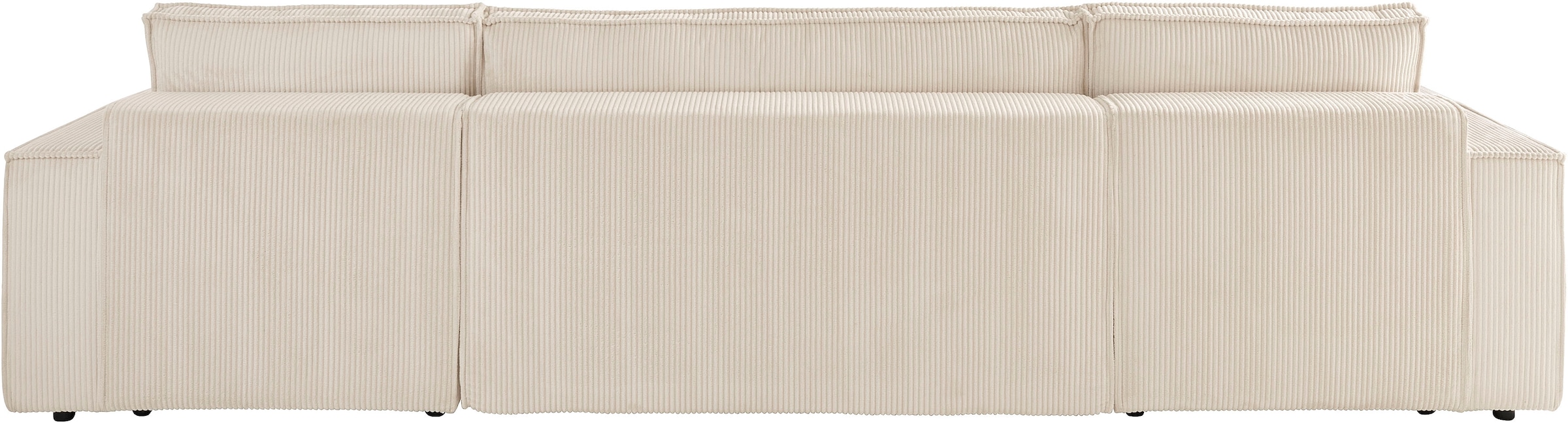 GOODproduct Wohnlandschaft »CASSI, 311 cm, U-Form, Schlafsofa, Bettkasten, Boxspringfederung, Cord« Schlaffunktion (133/270cm), Bettkasten, Seitentaschen, Cord-Bezug