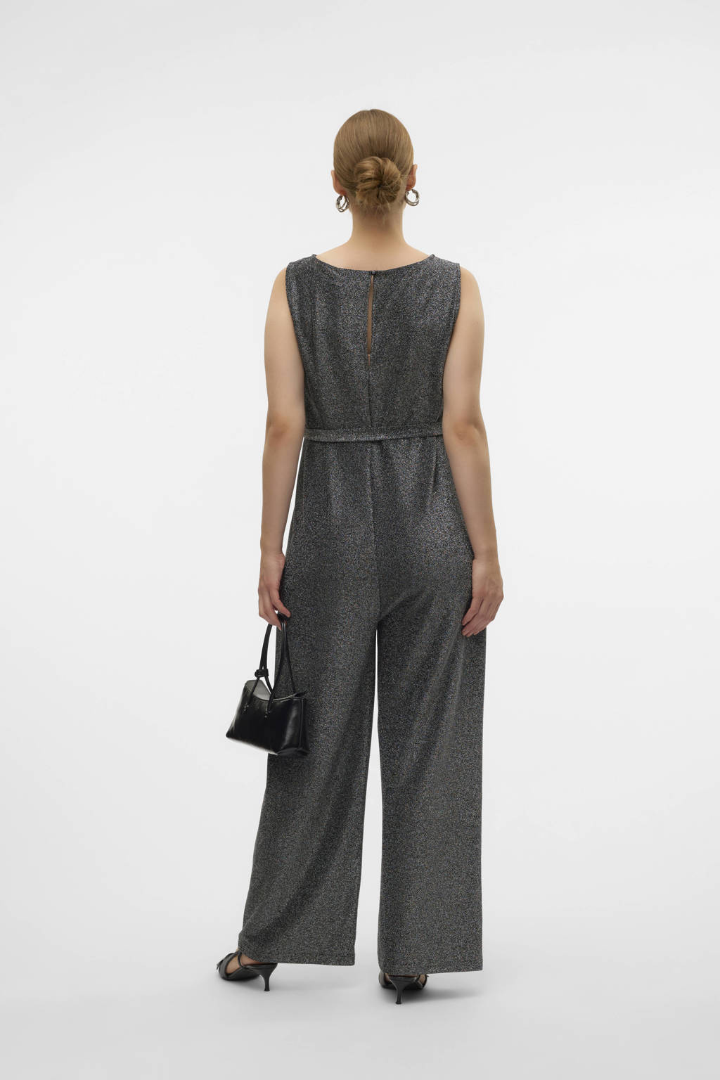 MAMALICIOUS zwangerschapsjumpsuit met glitters MLGLAM grijs