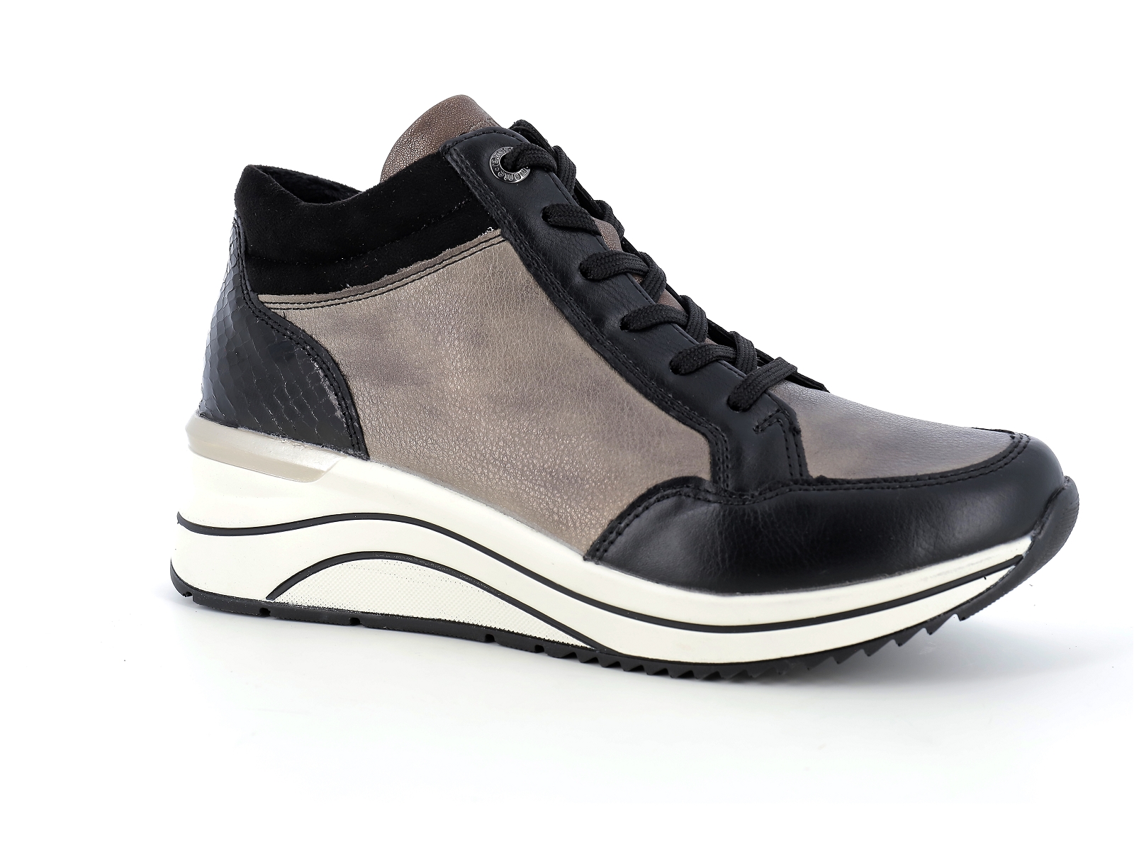 Remonte-D0T70 Matières combinées Noir Gris