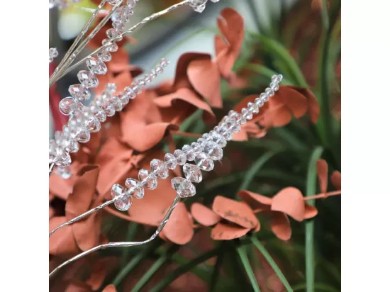 Branche de Fleurs «Cristal» en verre transparent 90 cm