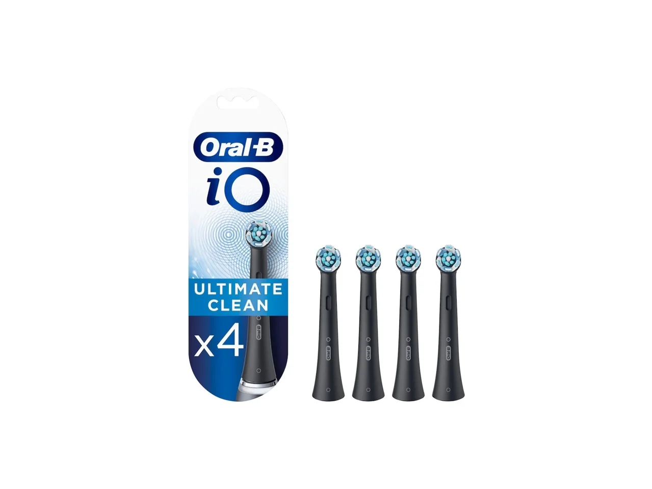 Oral-B - iO5s Pink Elektrisk Tandbørste & iO Ultimate Clean Sorte Udskiftningshoveder 4 styk (Bundle)