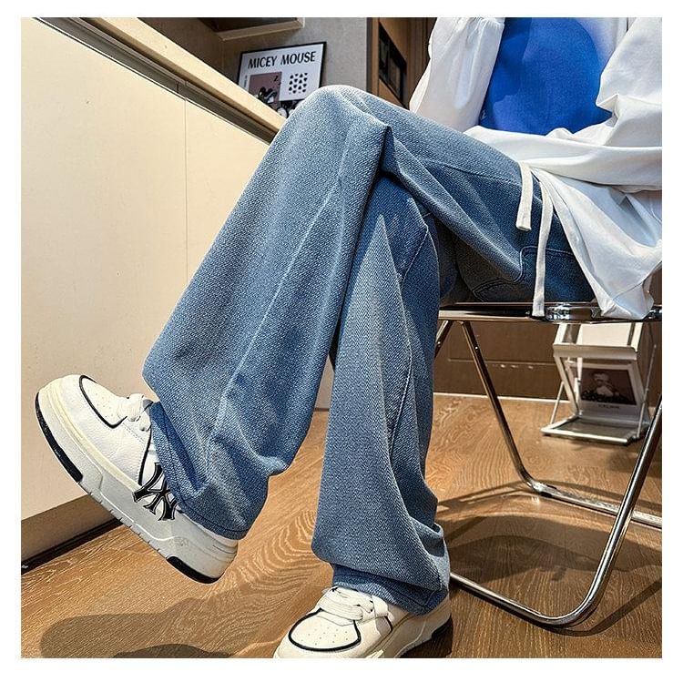 Tiaota - Gewassen losse jeans met trekkoord in de taille