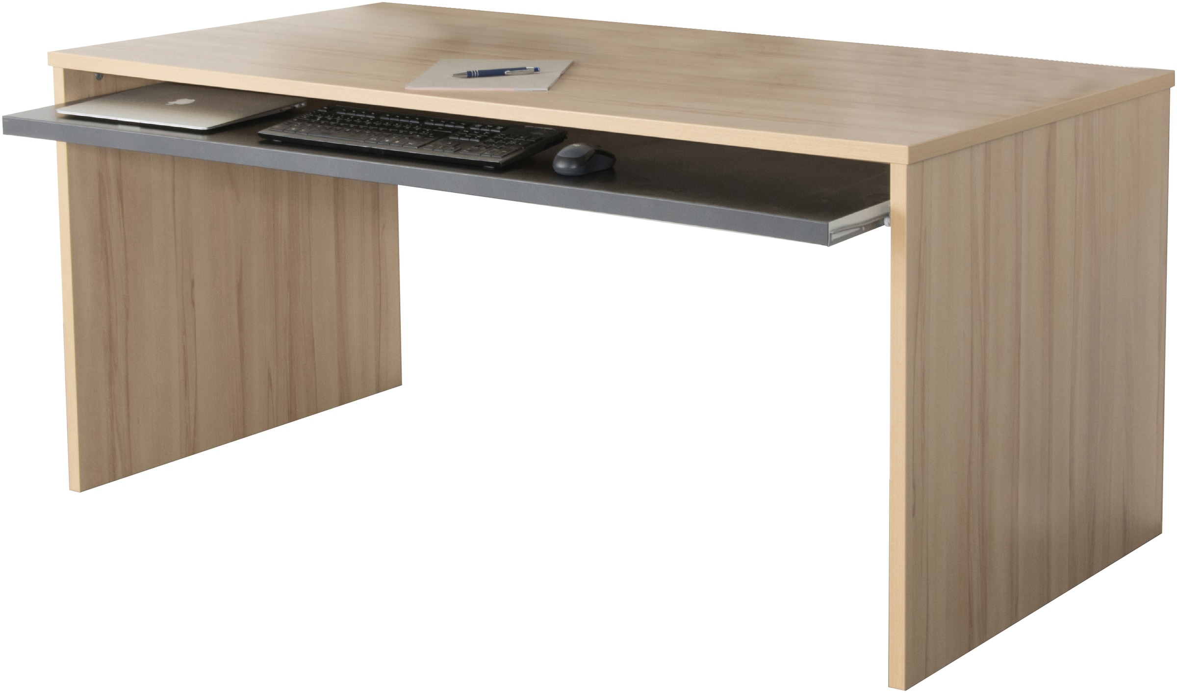 VOGL Möbelfabrik Schreibtisch »Barrie mit 2-farbigem Tastaturauszug« in 2 Breiten, 2,5 cm Tischplattenstärke, Made in Germany