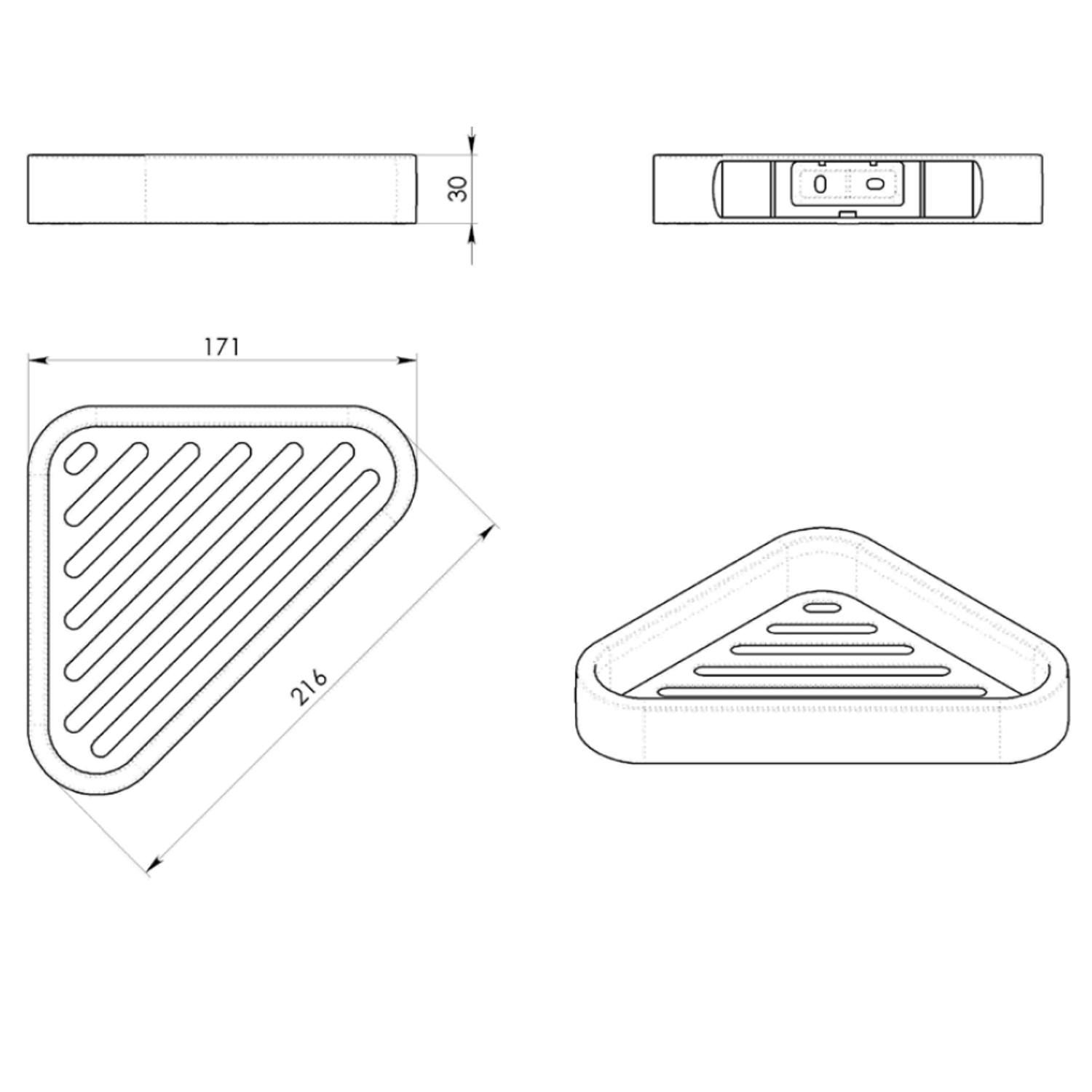 Gedy Smart hoek doucherek 17cm mat zwart