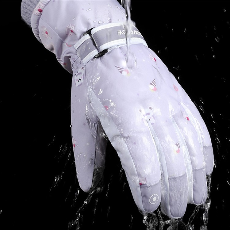 (1 Paar) Gefütterte Winter Ski Handschuhe (One Size) - Bär