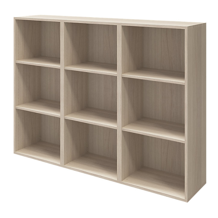 Buffet effet chêne 9 cases 3 portes blanches GoodHome Atomia H. 112,5 x L. 150 x P. 37 cm
