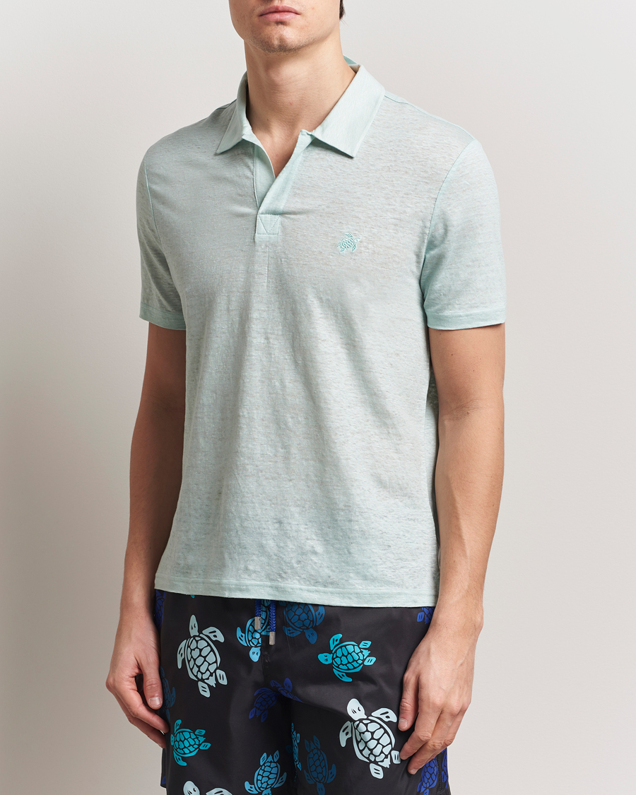 Vilebrequin Pyramid Linen Jersey Polo Pacific