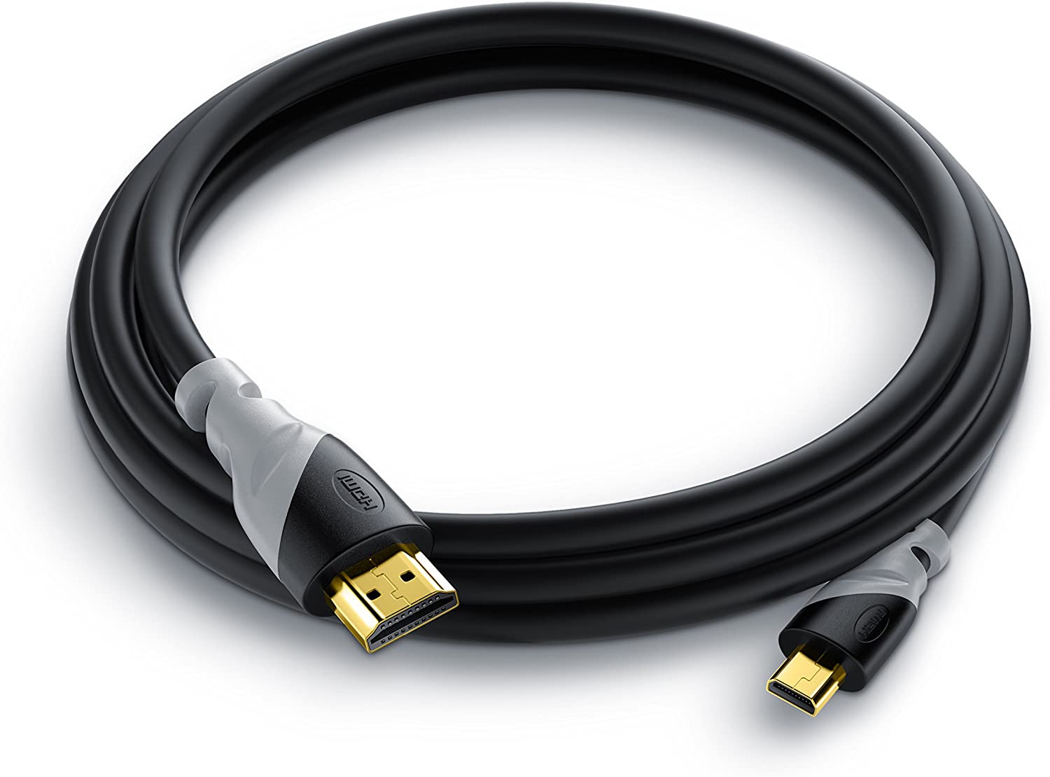 CSL HDMI Typ D (Micro) 2.0 zu HDMI Typ A Kabel, 4K, Ethernet, Ultra HD 2160p (3840 × 2160 Pixel) - 1m