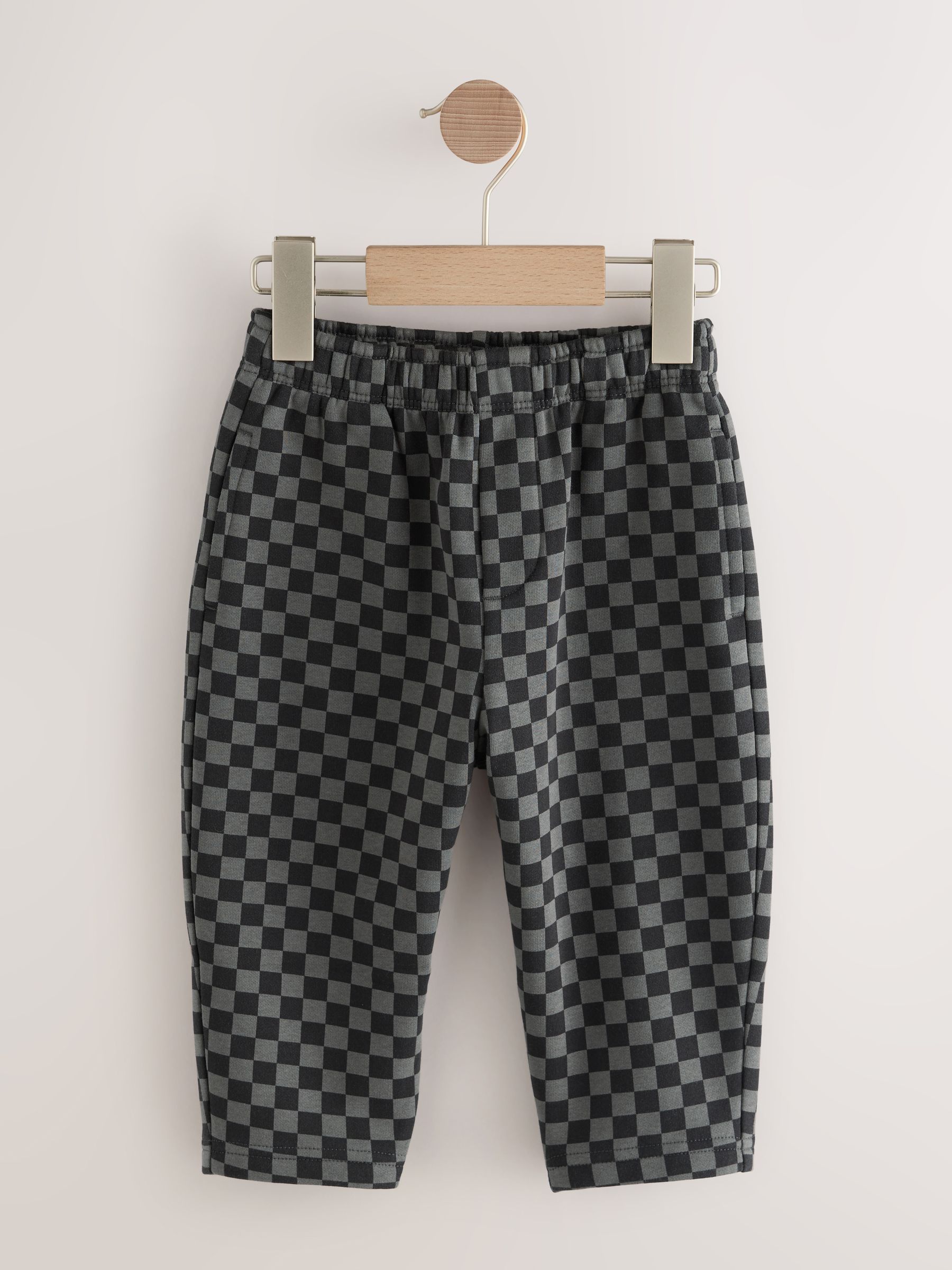 Mono dambordmotief - Wide Leg Jersey Joggers (3mths-7yrs)