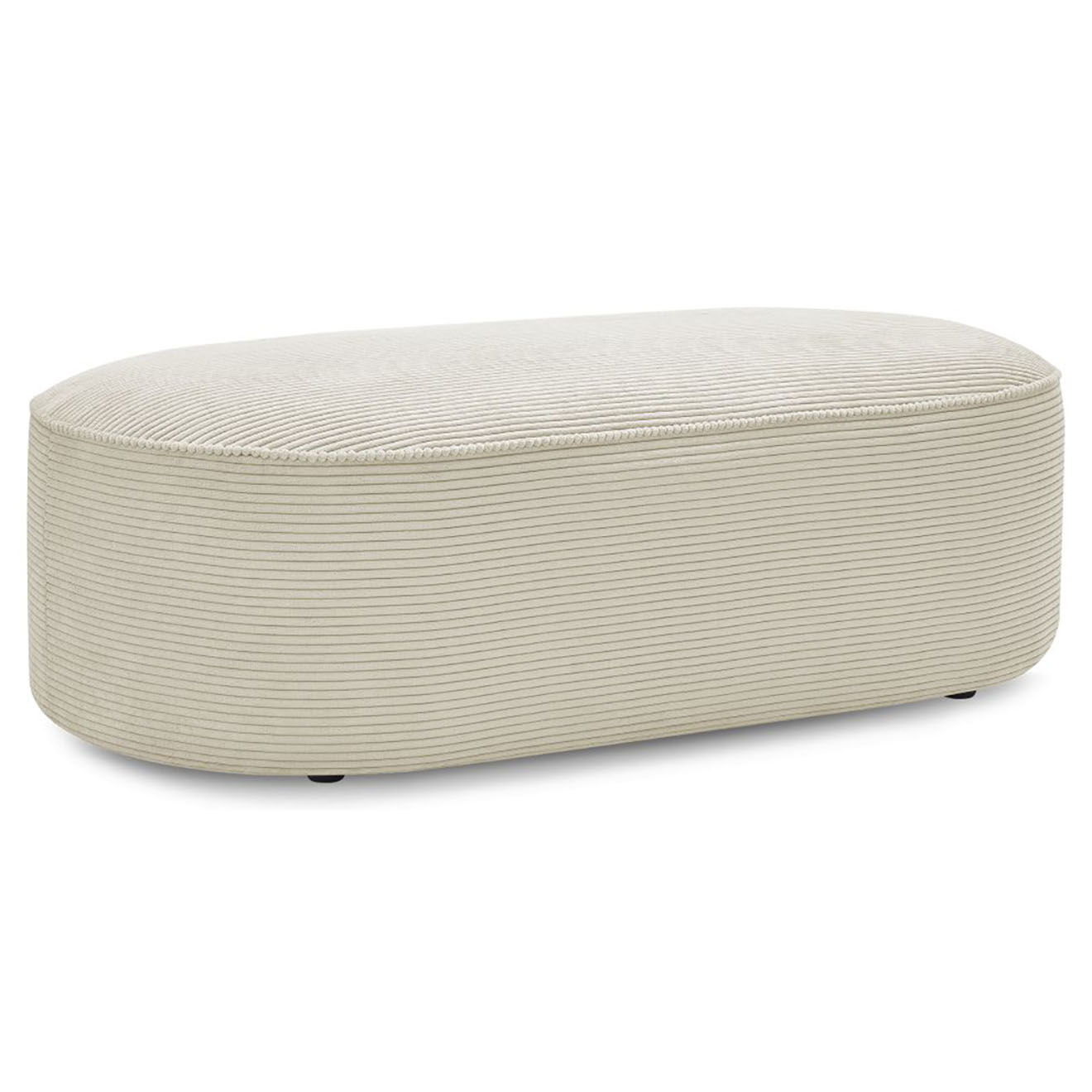 Bobochic Pouf pour canapé modulable en Velours côtelé Rousseau beige - 140x70x45 cm