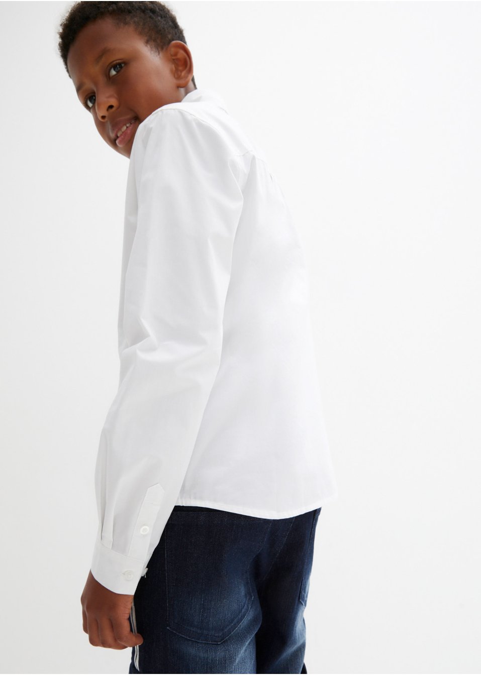 Chemise manches longues garçon avec broderie, Slim Fit