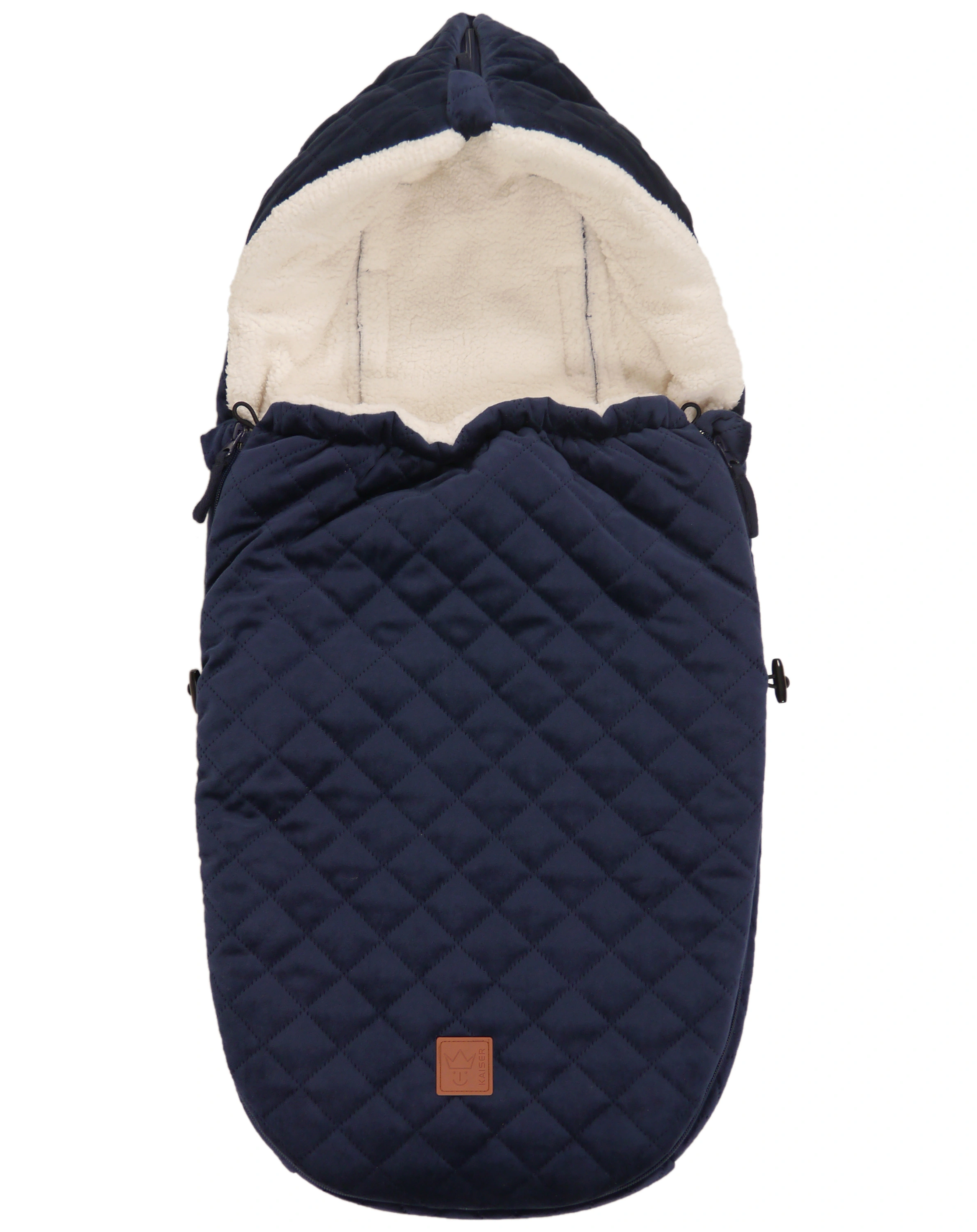 Babyschalen-Fußsack VELVET HOODY in navy