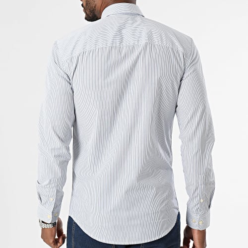 Chemise Manches Longues A Rayures Sky Life Blanc