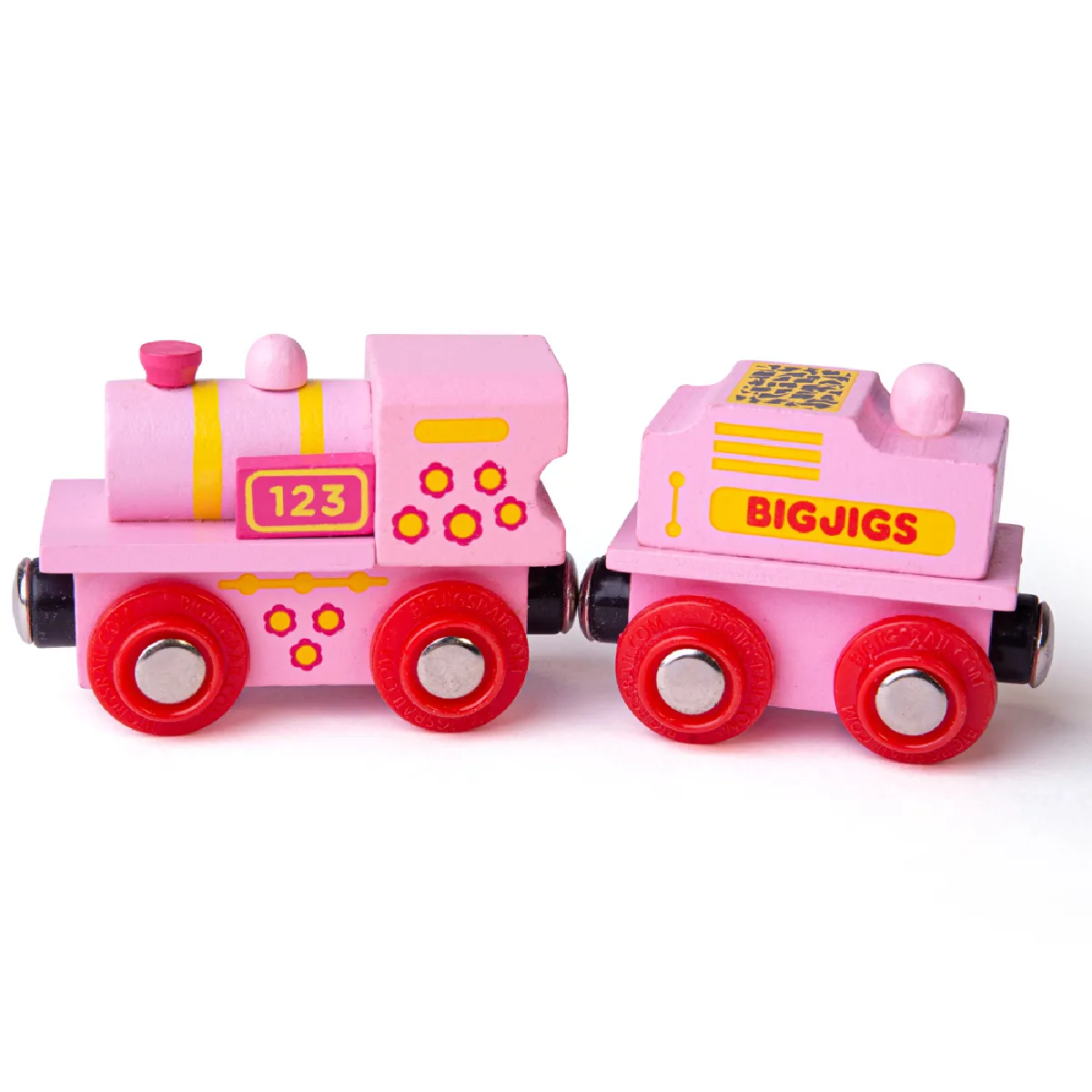 Bigjigs Rail Machine à chemin de fer rose