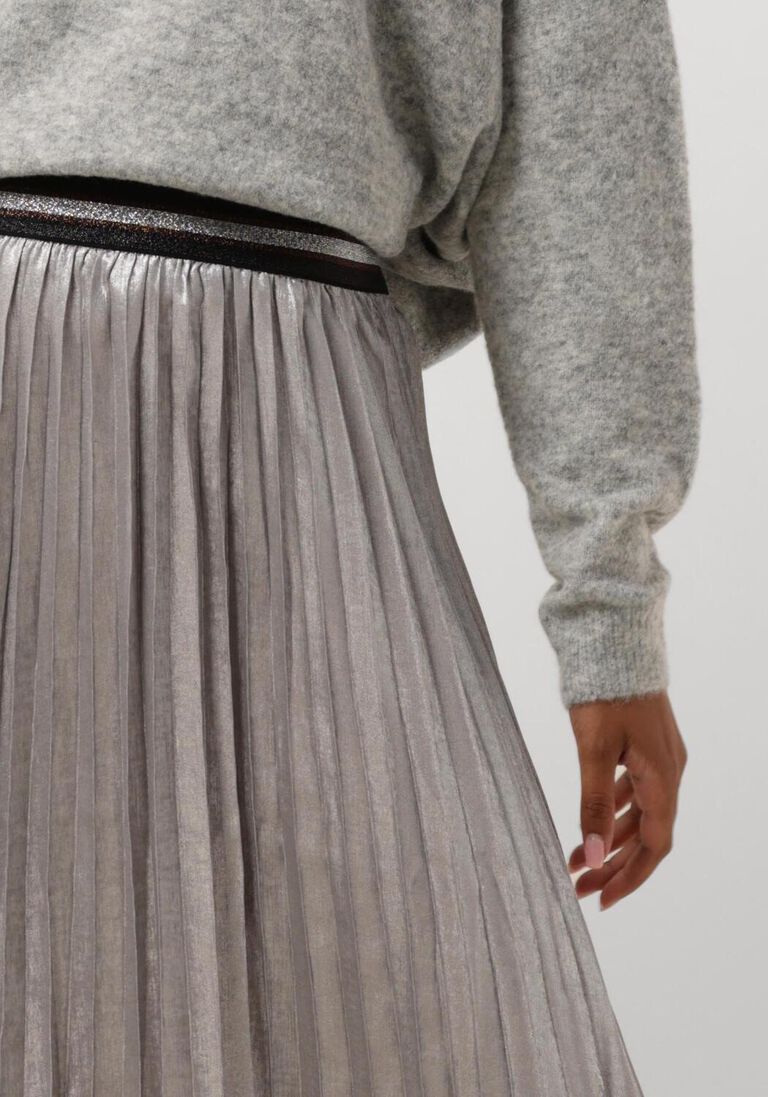 witte summum midirok pleated skirt lamee metallic