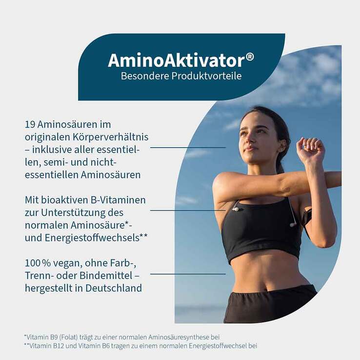 Aminoaktivator Aminosäuren + Vit.B6 + B9 + B12 vegan Kps, 180 St