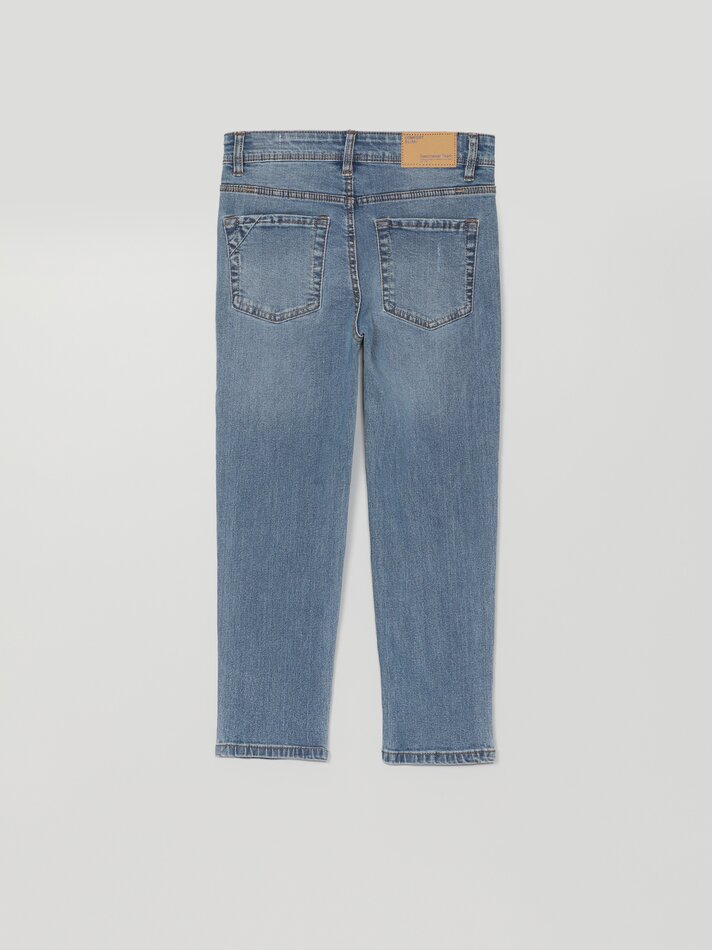 Calça jeans slim confortável - Azul claro