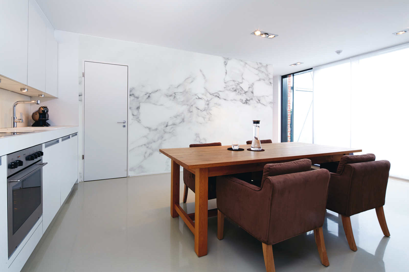 Fototapete DESIGNWALLS - weiß-grau - Marmor - 2,55 Meter