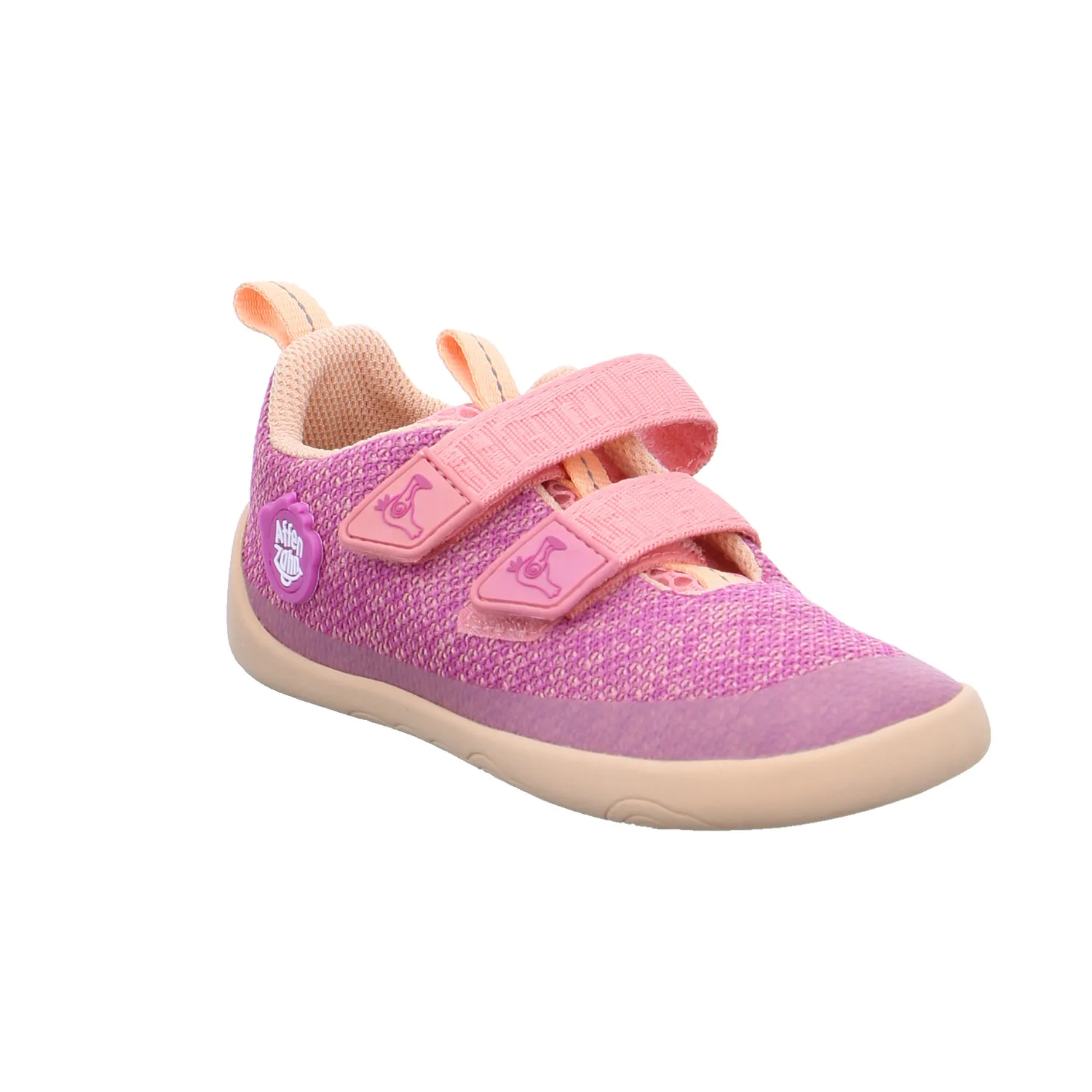 AFFENZAHN Kleinkinder-Halbschuh Klett Pink Textil  Komfortschuh
