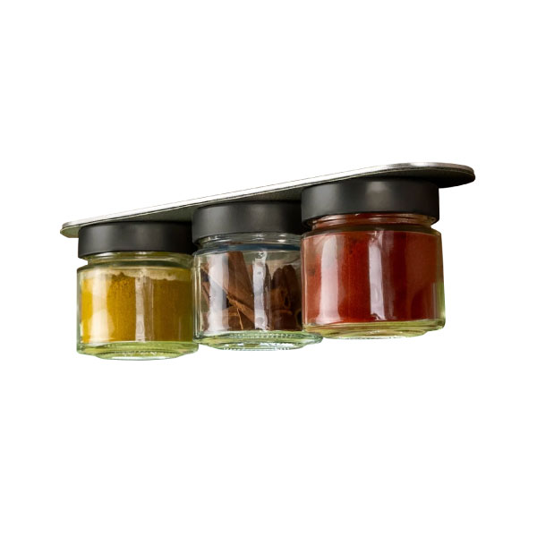 Lot de 3 bocaux de rangement 125 ml et socle magnétique SILWY