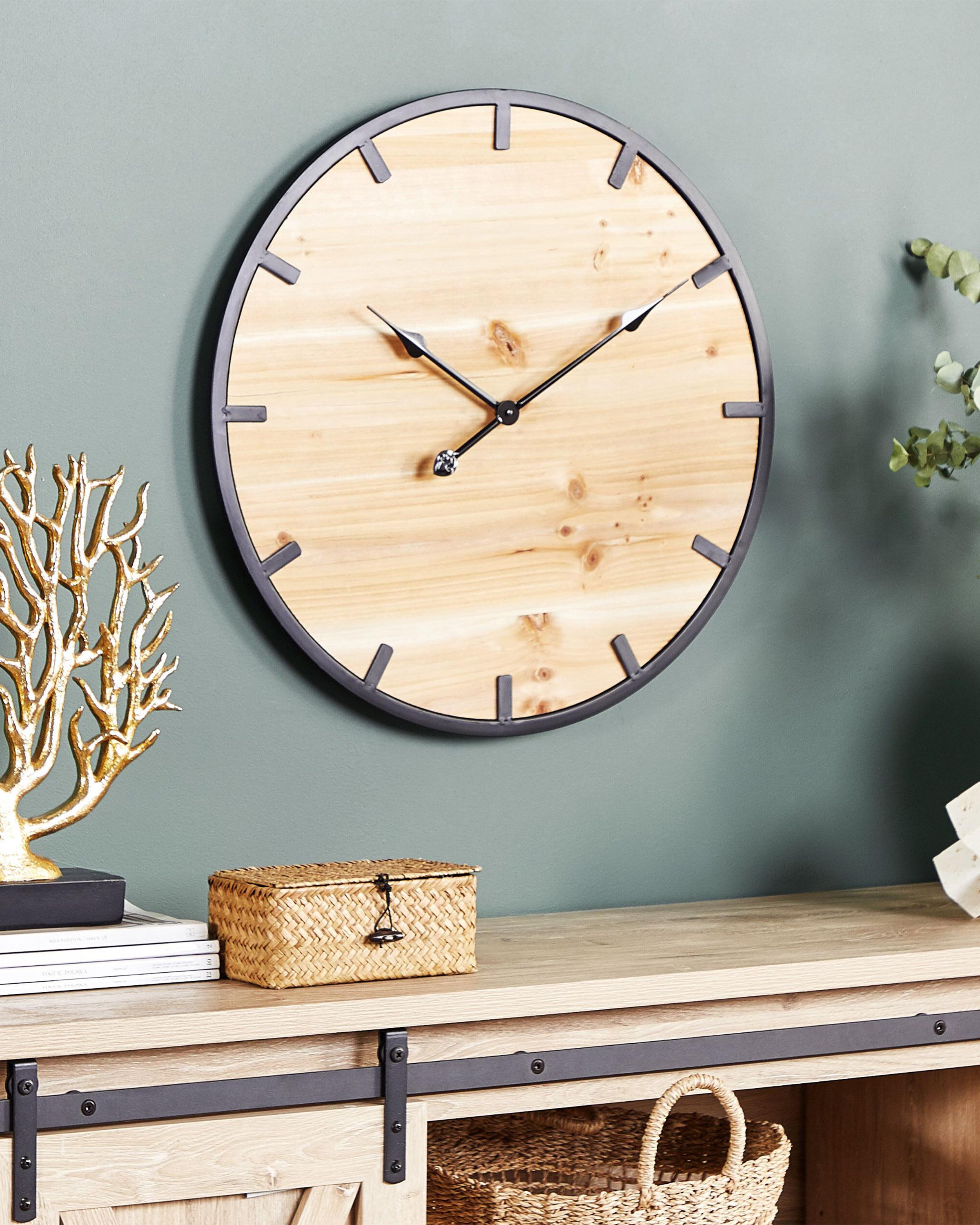 Wandklok CABORCA 60 cm Dennenhout Lichtbruin