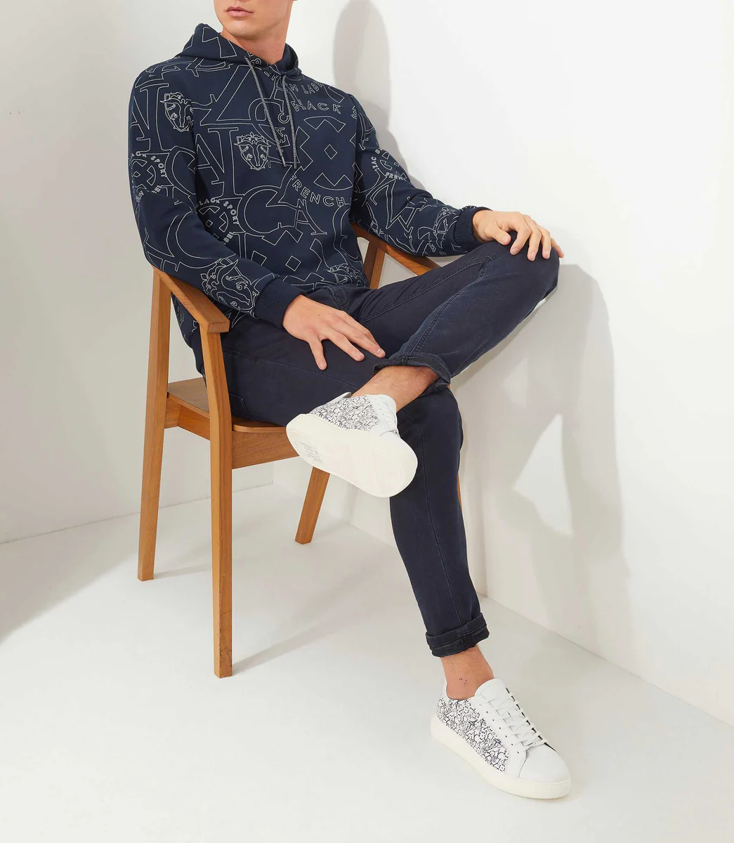 Sweat à capuche marine 
