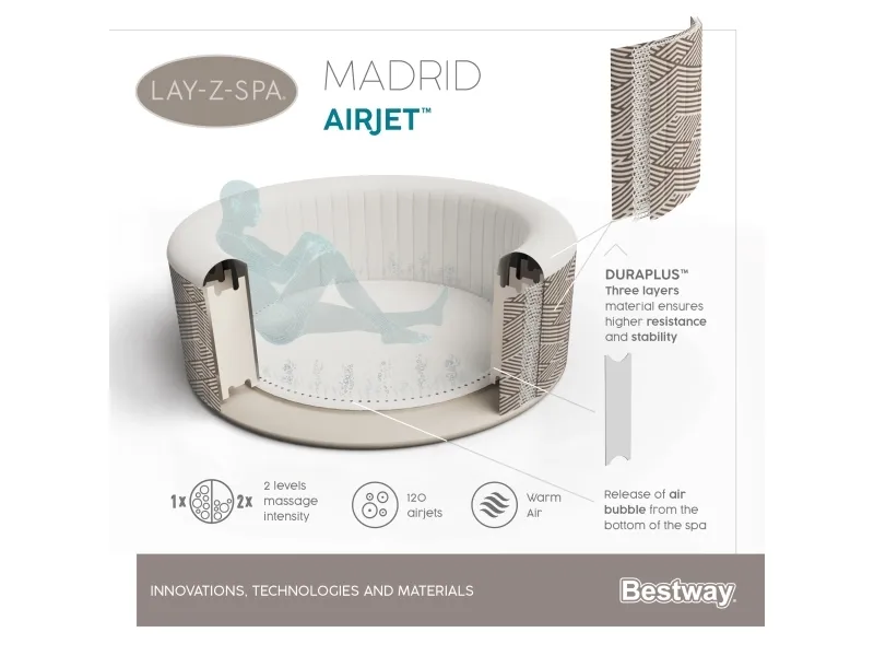 Lay-Z-Spa® Madrid AirJet - 1.80m x 66cm