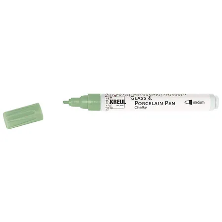KREUL Glass & Porcelain Pen Chalky, Strichstärke 2 - 4 mm, Rosemary Green