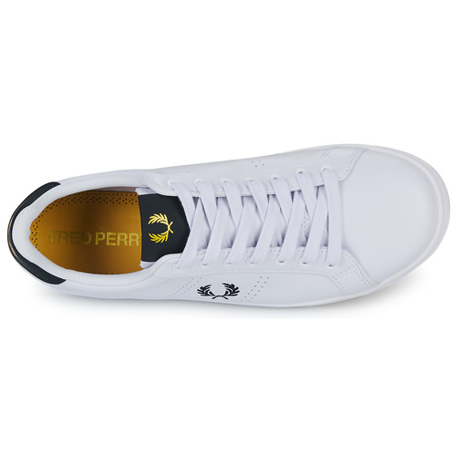Fred Perry - B721 LEATHER - Blanc / Marine