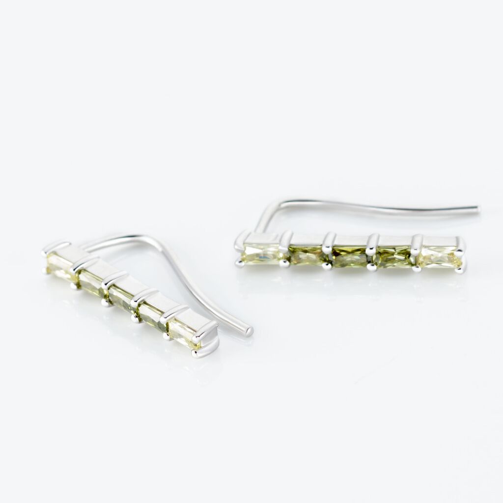Boucles D'oreilles Grimpantes Alexander Argent Blanc Oxyde