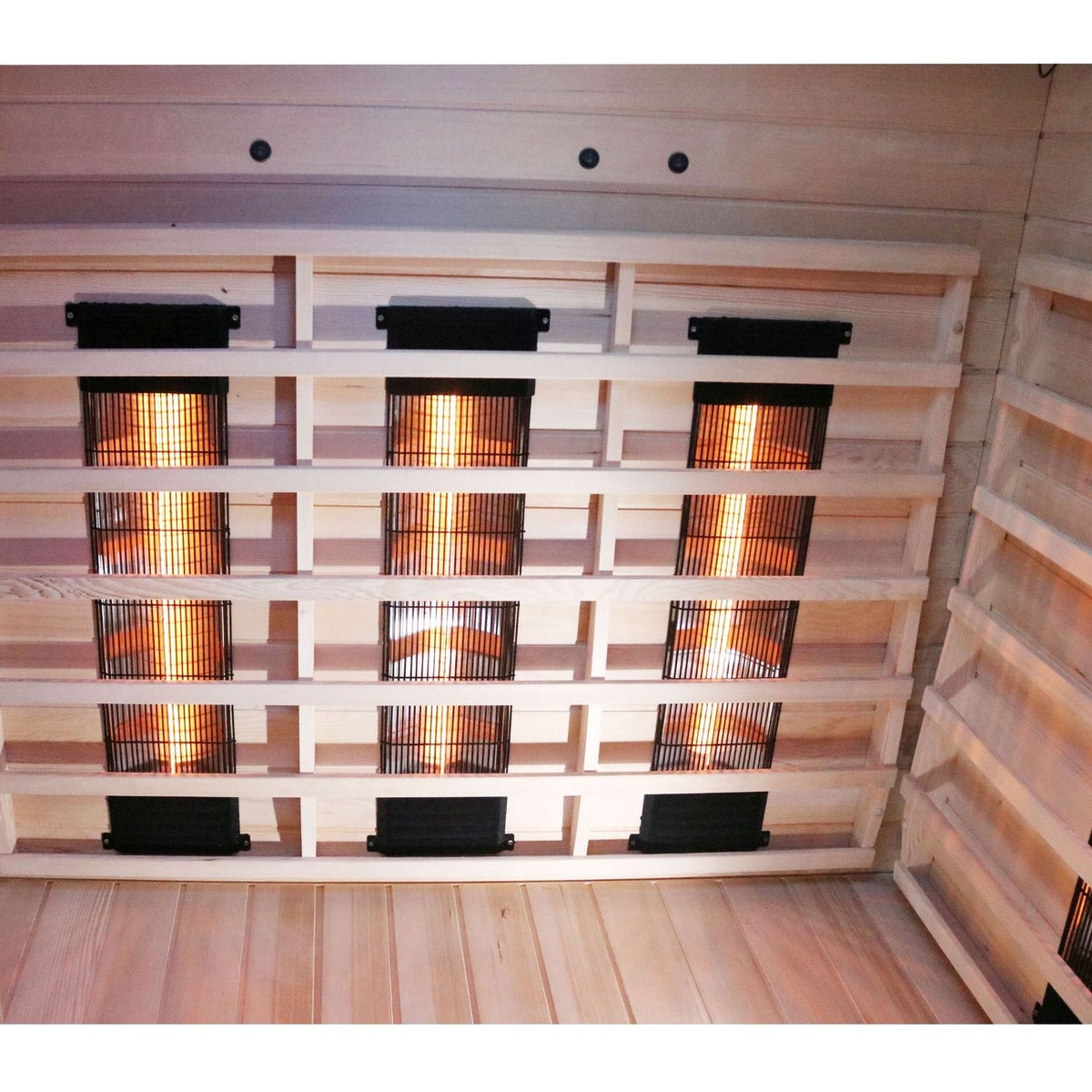 Dewello® Infraroodcabine Infraroodsauna LAKEFIELD 140cm x 140cm incl. 5 full spectrum emitters, 4 koolstof emitters, 3 personen