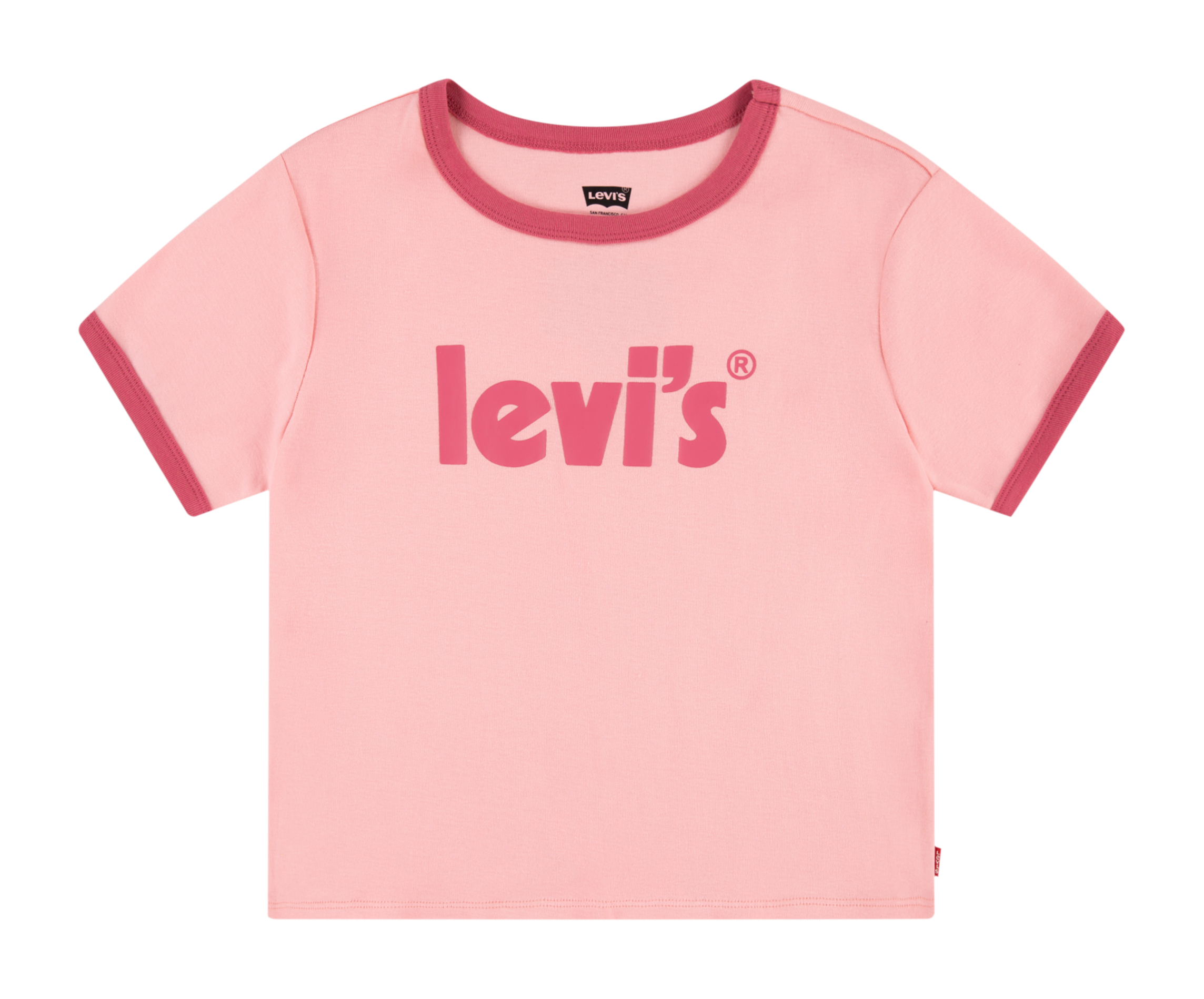 Tee-shirt col rond sérigraphié en coton mélangé | Rose