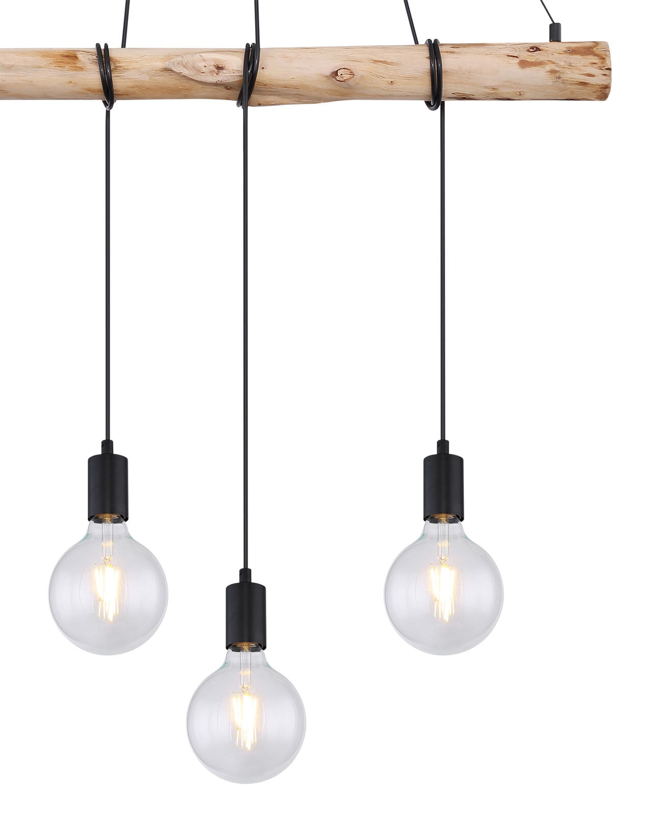 AUSTON Pendellampe braun, schwarz 15439, B/H/T: 90 x 120 x 7 cm, Metall, Holz