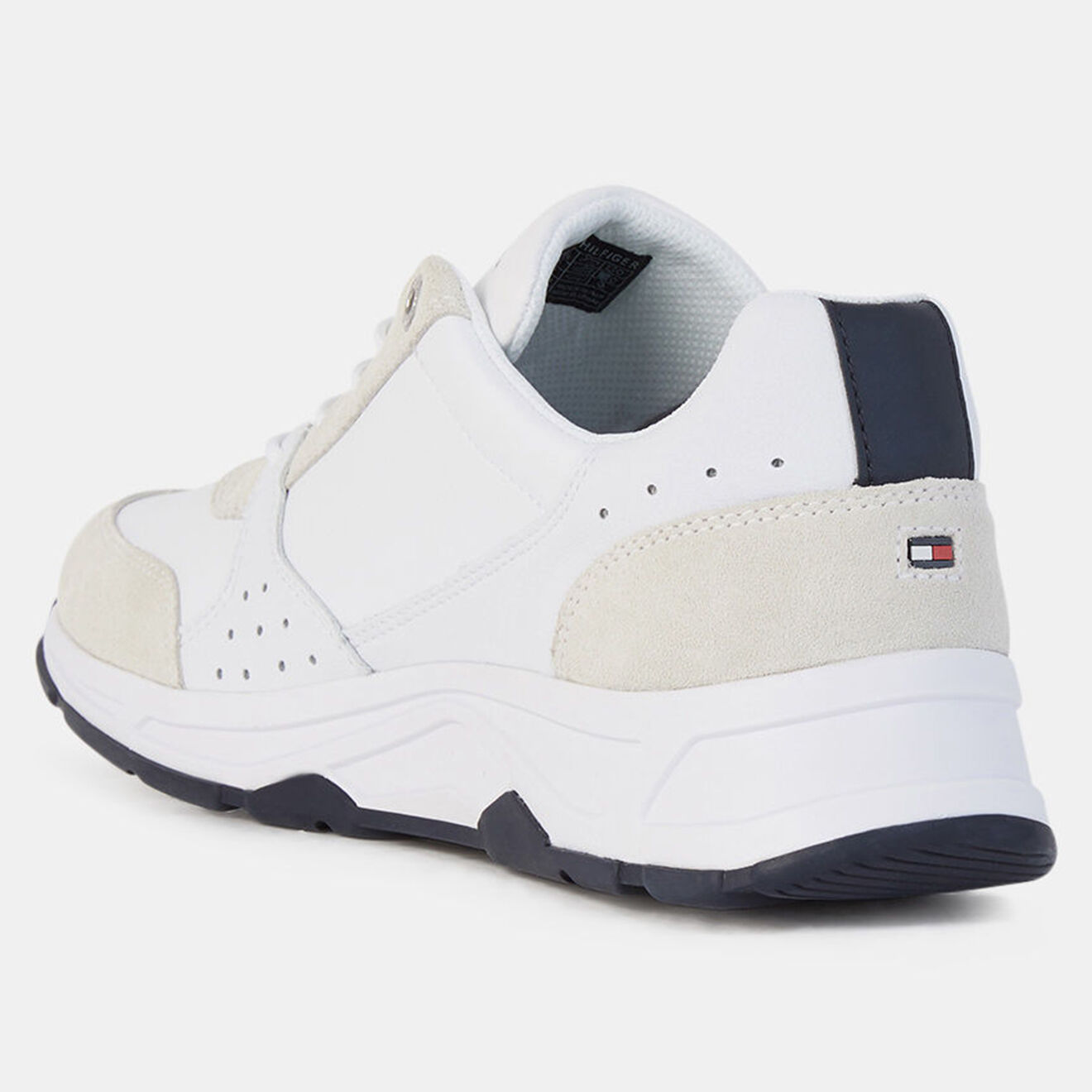 Tommy Hilfiger Baskets en Cuir Running Fashion blanc/beige