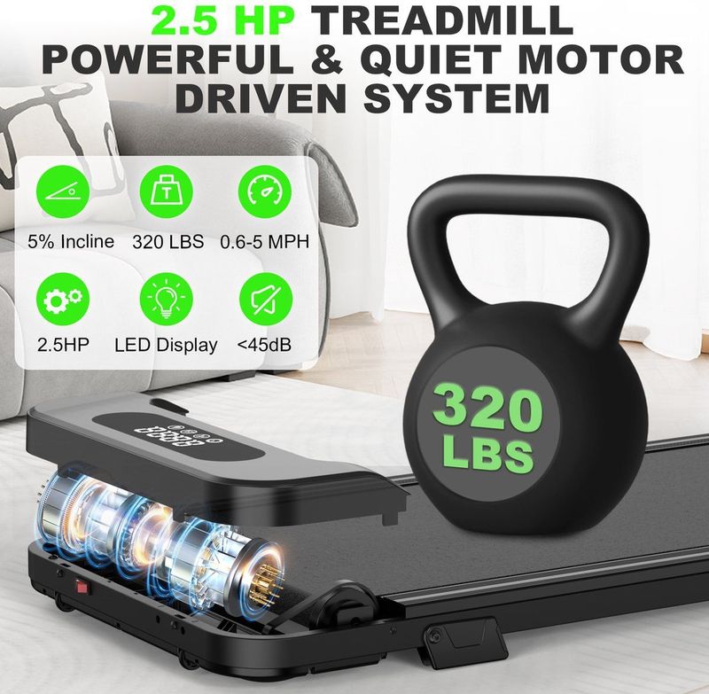 Loopband - Zwart - Inklapbaar - Elektrisch - 1-8 km/u - Met Afstandsbediening en LCD-display