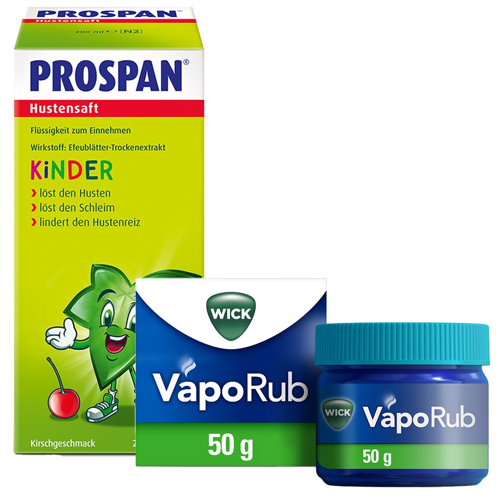 Erkältungsset WICK VapoRub Erkältungssalbe  + Prospan® Hustensaft ab 6 Jahren