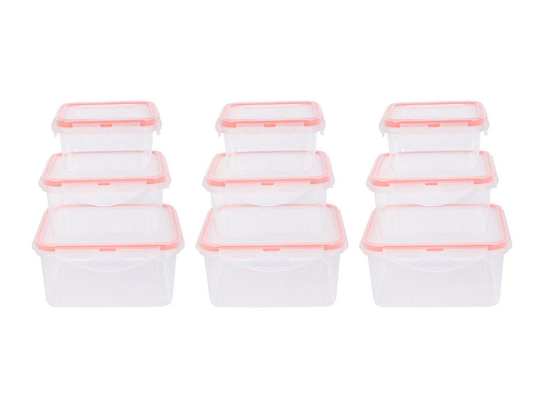 CONJUNTO DE 9 CAIXAS PLÁSTICO ACTUEL 3X0.4L 3X0.9L 3X1.3L