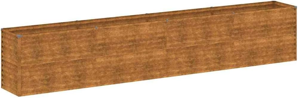 vidaXL Hochbeet, Wetterfest Pflanzkasten mit viel Platz, Pflanzkübel Blumenkasten für Balkon Garten, Blumenkübel Gemüsebeet, 385x50x69 cm Cortenstahl