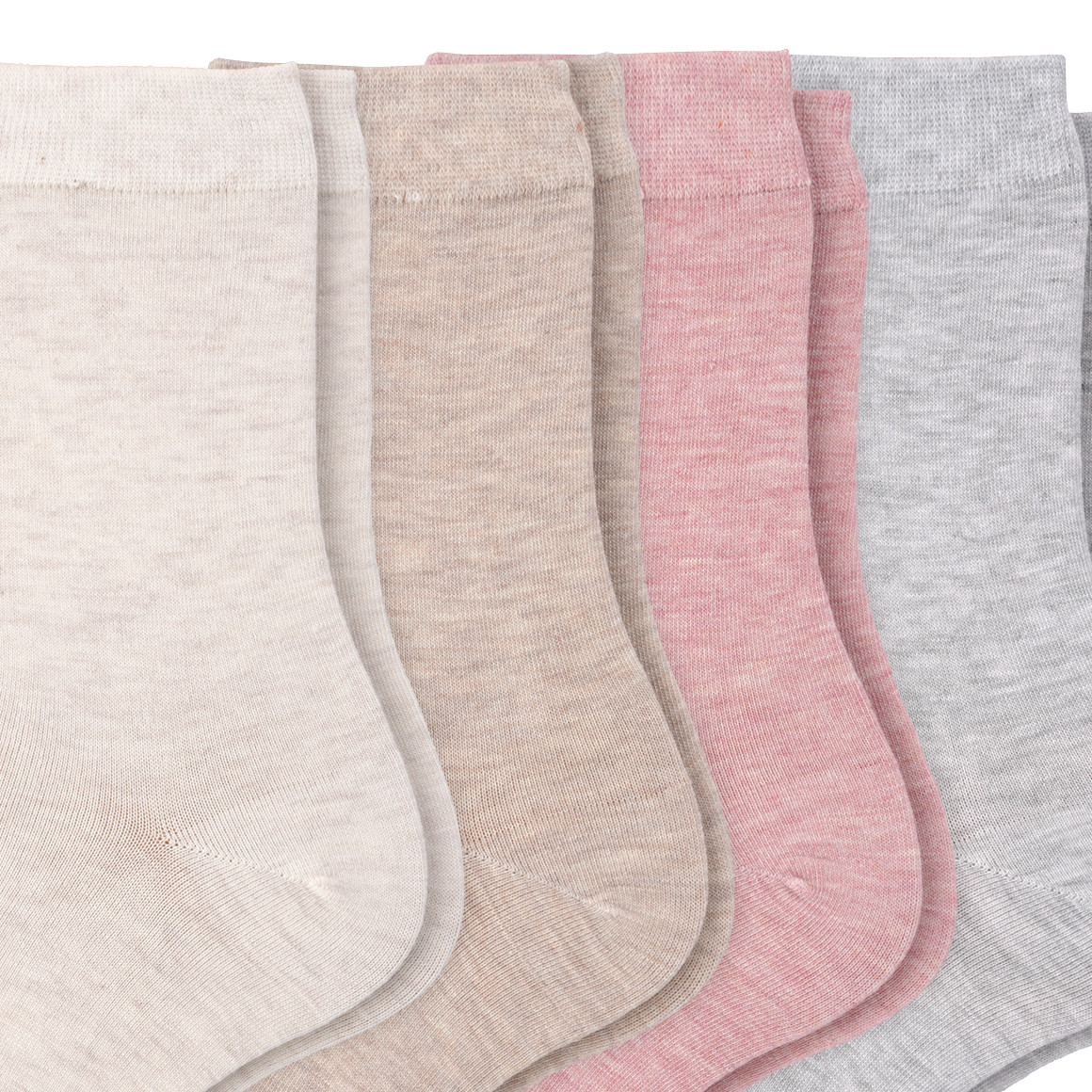 Gina Benotti 4 Paar Damen Socken mit Viskose hellgrau / rosa / beige