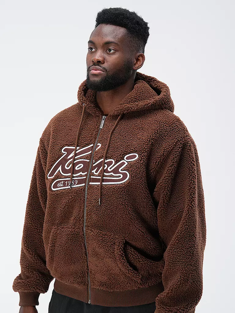 KARL KANI Jacke in Felloptik  braun