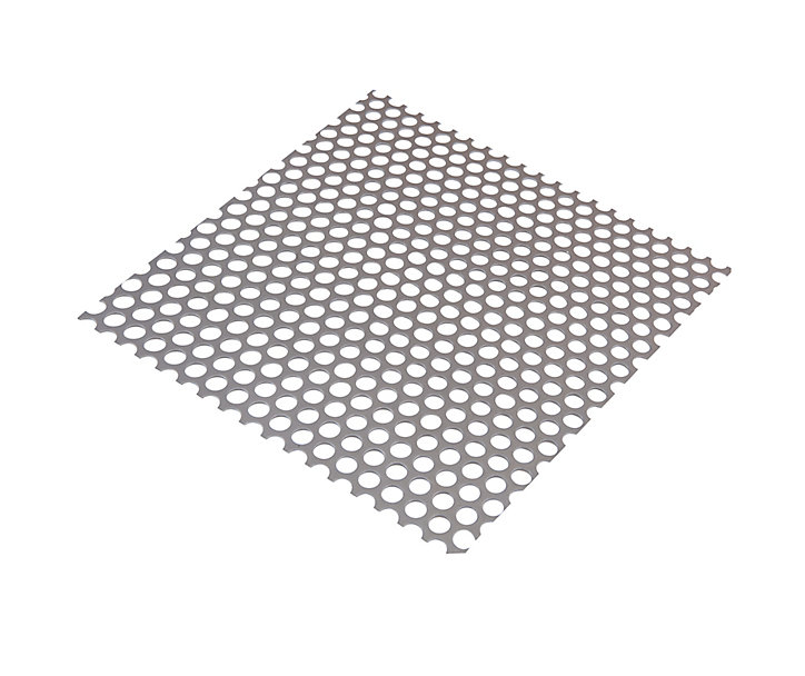 Tôle perforée rond acier brut Perforation 8 mm, 100 x 50 cm