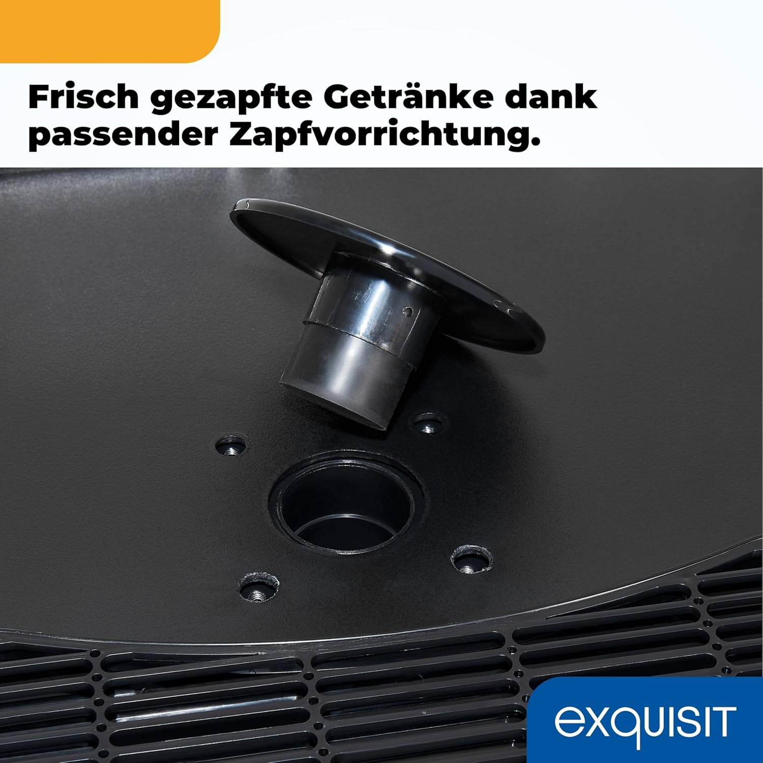 Exquisit Bierkühler, 163 Liter, mit Zapfvorrichtung, Gitterablagen, Türanschlag wechselbar, 89 cm Höhe, 42 dB, Display, BK160-HE-300G inox