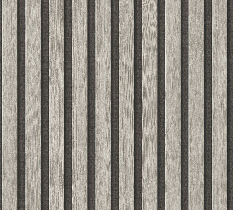 LATTENWAND BEHANG | industrieel Grijs Zwart A.S. Création Elements 2