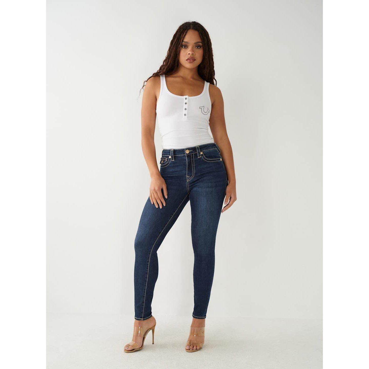 True Religion TR Halle Mid Rise Skinny Jeans Womens