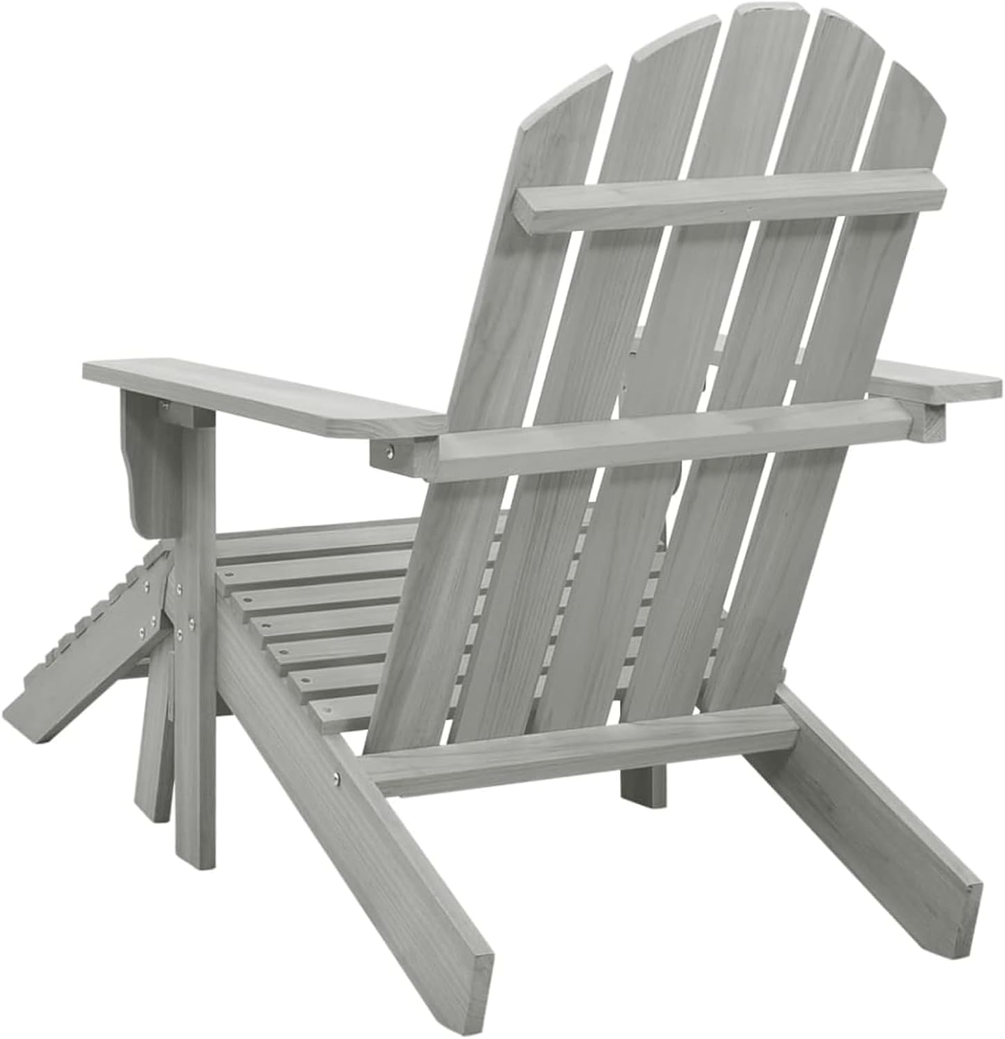 Gecheer Gartensessel mit Fußstütze Holz Grau, Gartenmöbel Stapelstuhl Balkonstühle für Outdoor Garten Café Camping45700