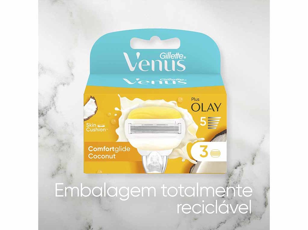 RECARGAS LÂMINAS GILLETTE VENUS COMFORTGLIDE COCONUT 6UN