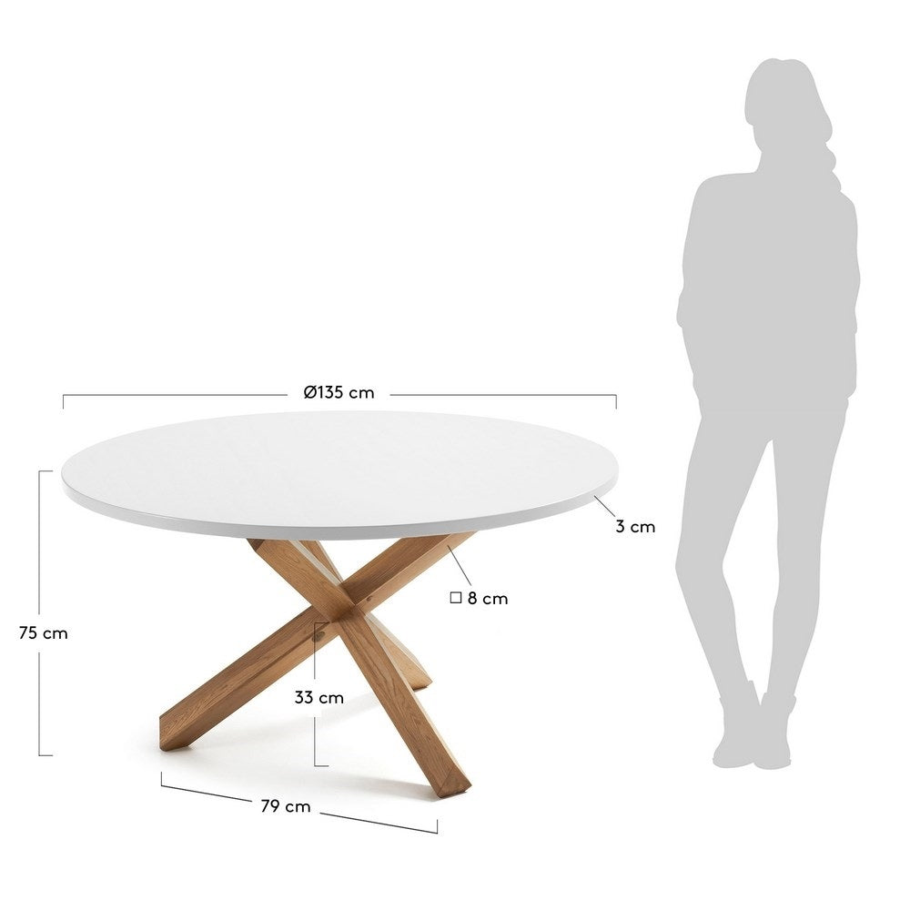 Kave Home Lotus Eettafel - Ã 135 cm - Wit