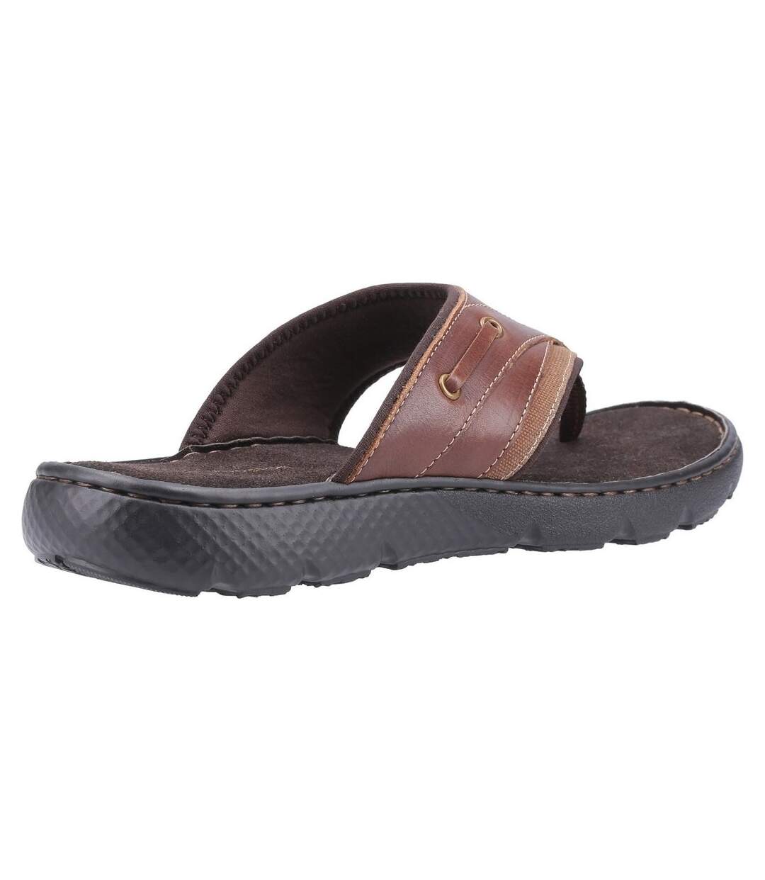 Hush Puppies - Tongs en cuir CONNOR - Homme (Noir) - UTFS7057