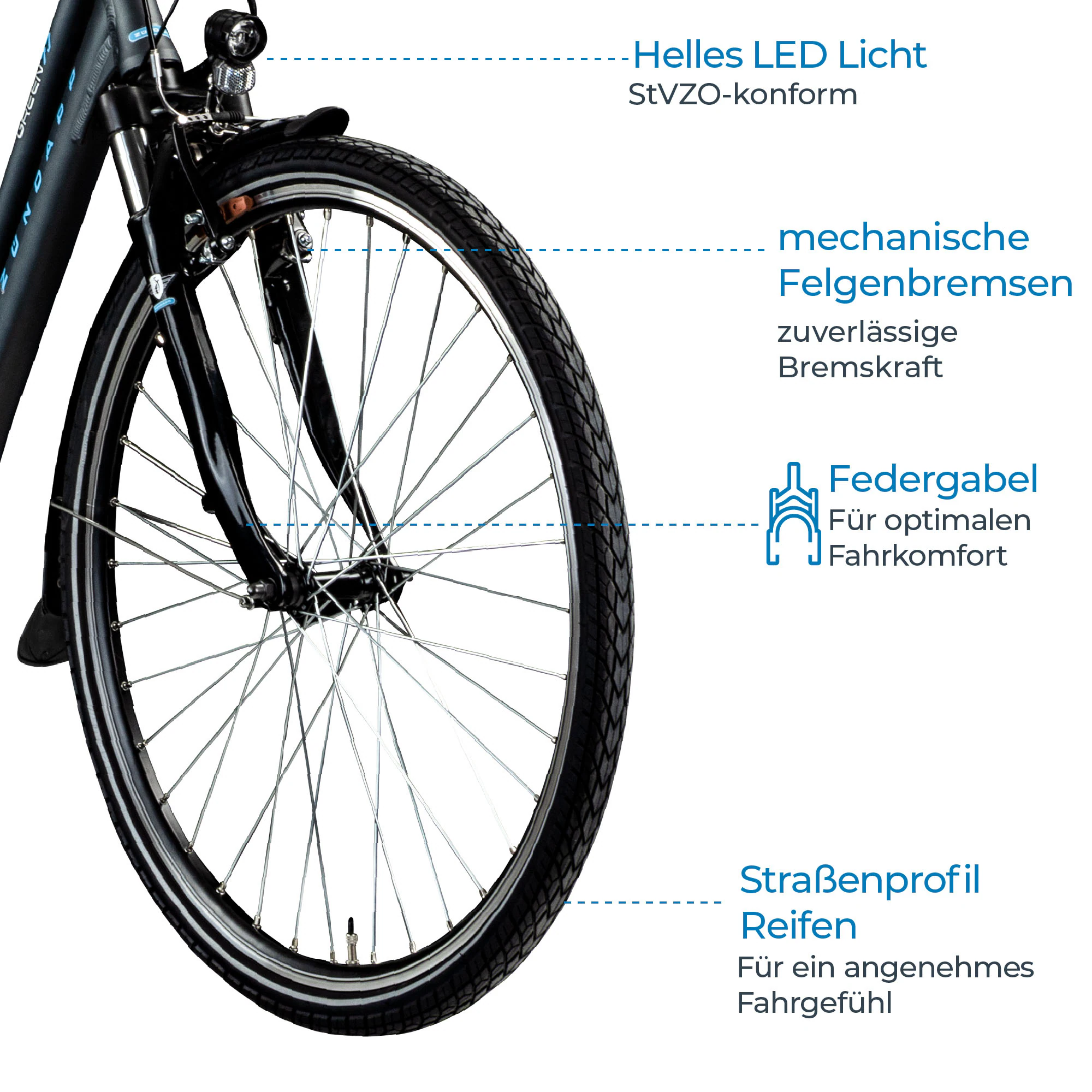 Zündapp Green 7.7 E Bike Damen Trekkingrad 28 Zoll 155 - 185 cm mit 21 Gängen
